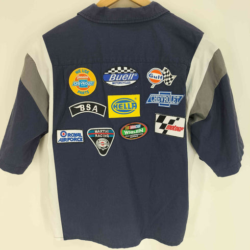 ヒルトン HILTON バックワッペン ボウリングシャツ メンズ import:M