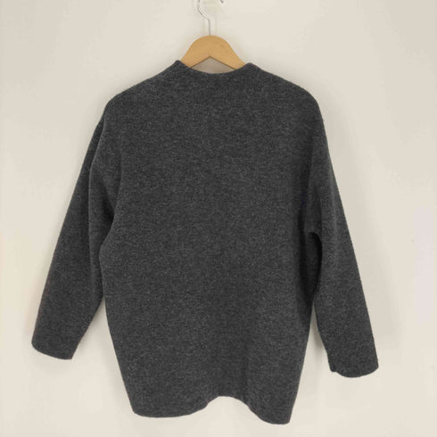 ジユウク 自由区 ウール混 スナックボタン ノーカラー フリースジャケット レディース JPN:38