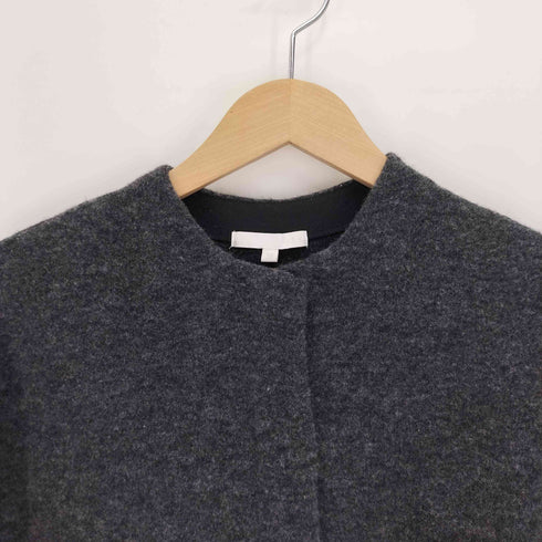 ジユウク 自由区 ウール混 スナックボタン ノーカラー フリースジャケット レディース JPN:38