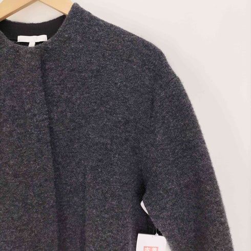 ジユウク 自由区 ウール混 スナックボタン ノーカラー フリースジャケット レディース JPN:38