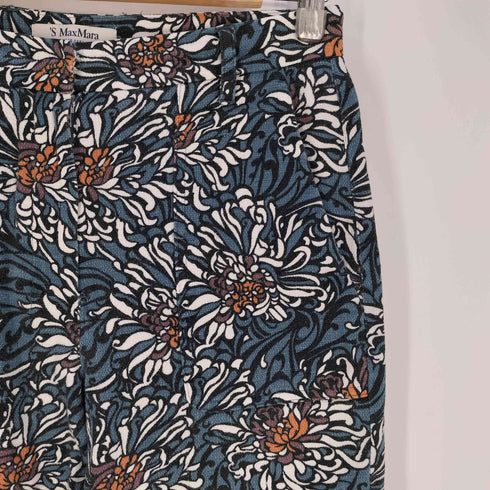 エスマックスマーラ S Max Mara 花柄 ベイカーポケット ワイドパンツ レディース