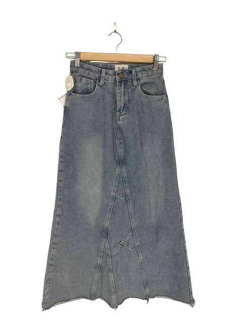 バックスリットデニムマキシスカート レディース