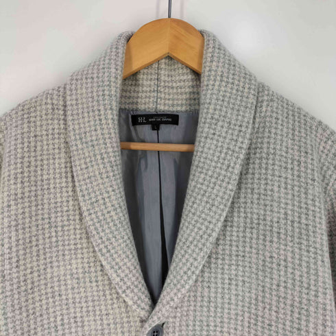 アンリリュシャピュイ Henri-Luc Chapuis カシミヤ混 千鳥格子 ショールカラーウールカーディガン メンズ JPN:L