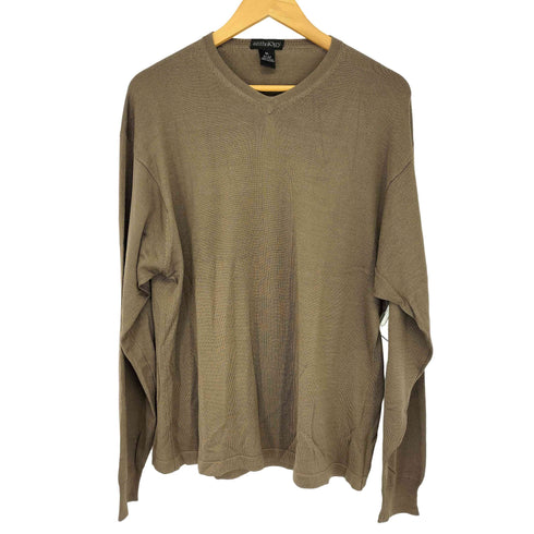 anthology シルク100 Vネック 長袖ニット メンズ import:XL