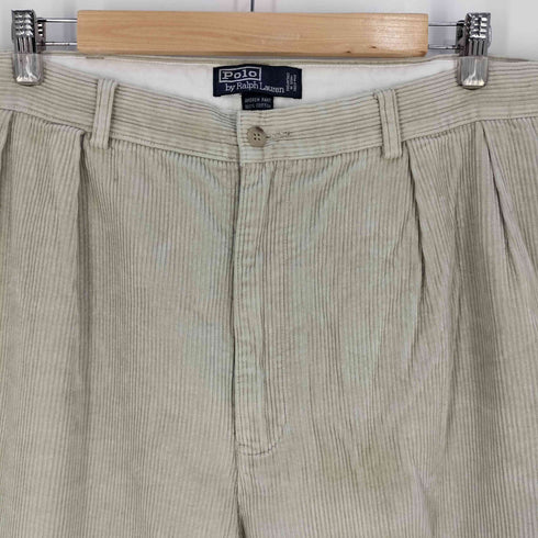 ポロバイラルフローレン Polo by RALPH LAUREN 90s ANDREW PANT 太畝 2タック コーデュロイワイドパンツ メンズ 40/32