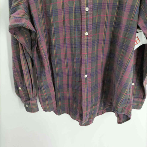 ラルフローレン RALPH LAUREN ポニー 刺繍 マドラスチェック ボタンダウン L/S シャツ メンズ import:XL