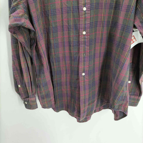 ラルフローレン RALPH LAUREN ポニー 刺繍 マドラスチェック ボタンダウン L/S シャツ メンズ import:XL