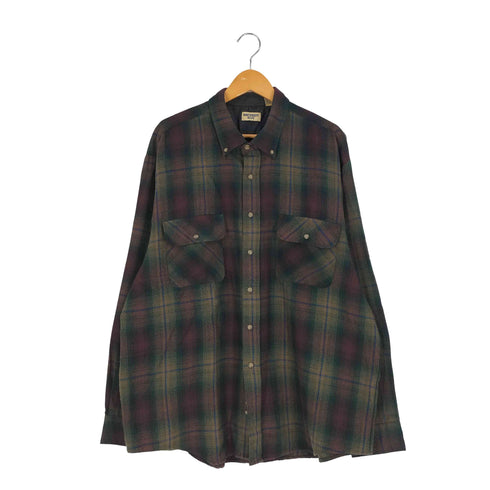 NORTHWEST BLUE アクリル チェック ボタンダウンシャツ メンズ 46/48