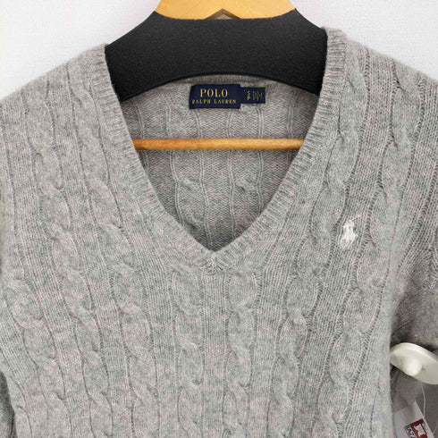 ポロラルフローレン POLO RALPH LAUREN スモールポニー刺繍 カシミア混 メリノウールVネックニット レディース import:S