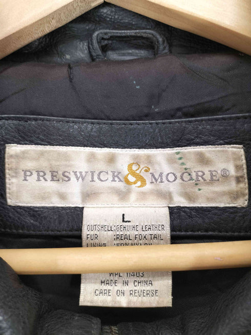 preswick & moore GENUINE LEATHER スタンドカラーレザージャケット メンズ L