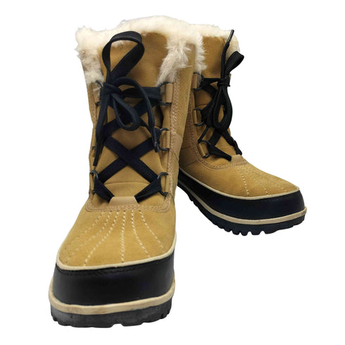 ソレル SOREL TIVOLI 2 CURRY スウェード レースアップ スノーブーツ レディース JPN:24.5