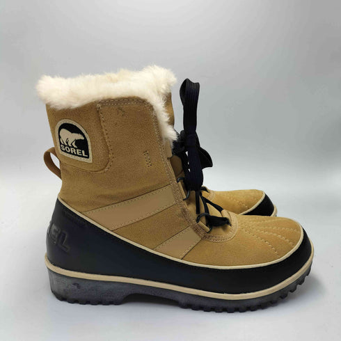ソレル SOREL TIVOLI 2 CURRY スウェード レースアップ スノーブーツ レディース JPN:24.5