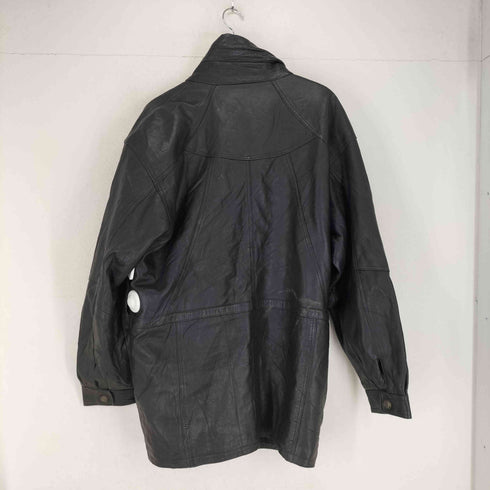 RAVE GENUINE LEATHER スタンドカラーレザーコート メンズ L