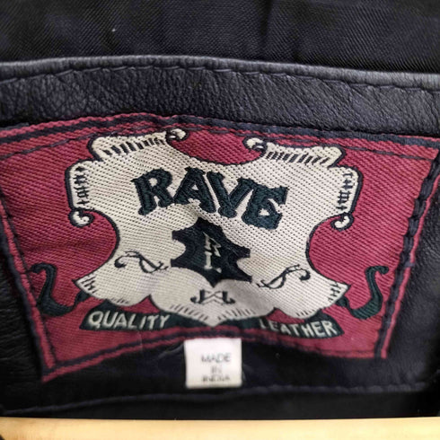RAVE GENUINE LEATHER スタンドカラーレザーコート メンズ L