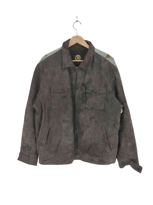 BRADFORD EXCHANGE ボアライナー付きバックデザインレザージャケット メンズ L