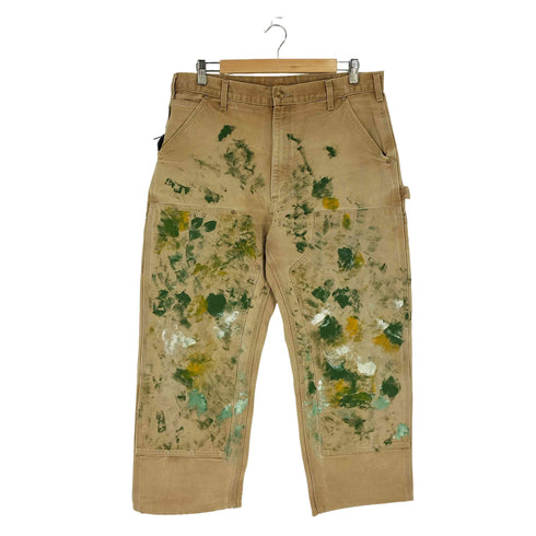 カーハート Carhartt 90S~00S USA製 ペイント加工 Loose Original Fit ダブルニー ペインターパンツ メンズ 36×34