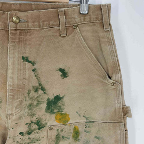 カーハート Carhartt 90S~00S USA製 ペイント加工 Loose Original Fit ダブルニー ペインターパンツ メンズ 36×34