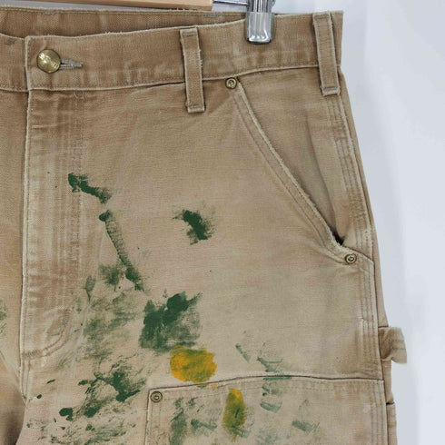 カーハート Carhartt 90S~00S USA製 ペイント加工 Loose Original Fit ダブルニー ペインターパンツ メンズ 36×34