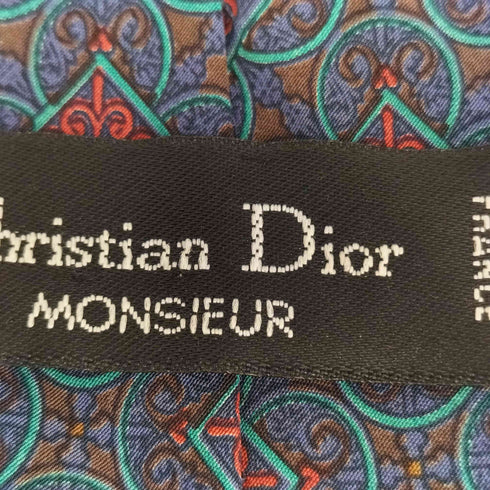 クリスチャンディオール Christian Dior 総柄 シルクネクタイ メンズ