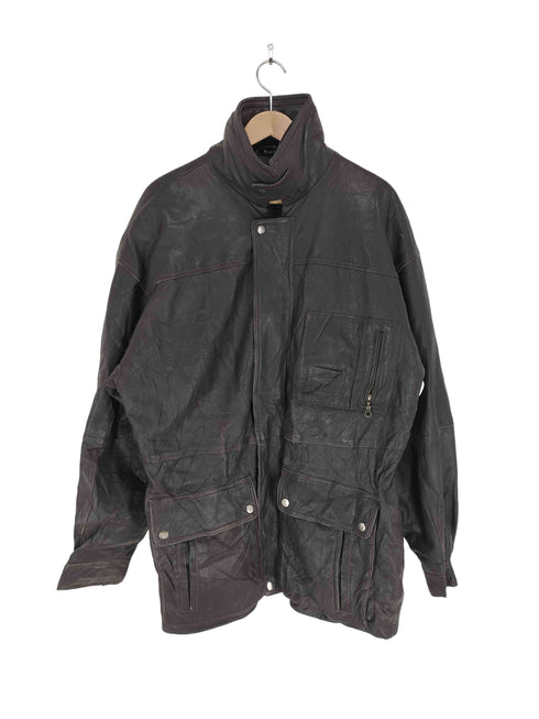 GENUINE LEATHER スタンドカラーレザーコート メンズ 56