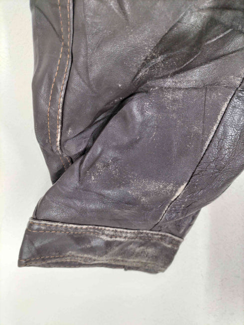 GENUINE LEATHER スタンドカラーレザーコート メンズ 56