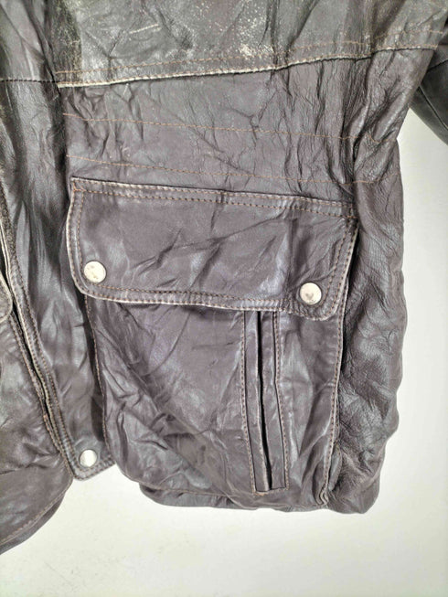 GENUINE LEATHER スタンドカラーレザーコート メンズ 56