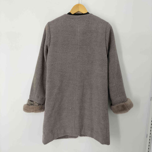 マジェスティックレゴン MAJESTIC LEGON ファー袖ノーカラーコート レディース JPN:S