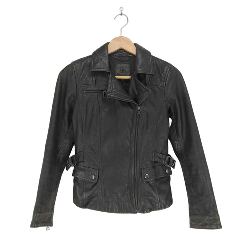 バナナリパブリック BANANA REPUBLIC ラムレザーダブルライダースジャケット レディース XS