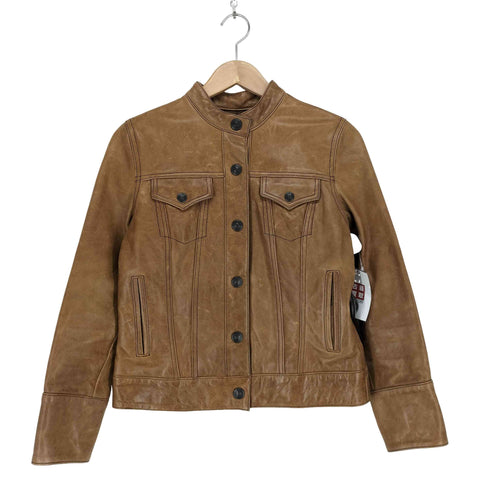 ギャップ Gap OLD カウレザーノーカラートラッカージャケット レディース XS