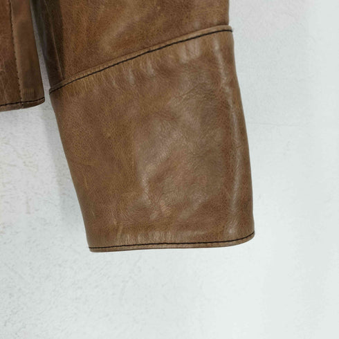 ギャップ Gap OLD カウレザーノーカラートラッカージャケット レディース XS
