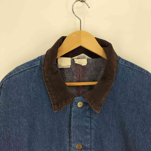 キーインペリアル Key IMPERIAL 70-80S USA製 三角タグ デニム カバーオール ジャケット 裏地 ブランケット 濃紺 メンズ