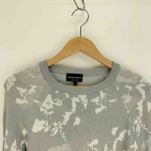 エンポリオアルマーニ EMPORIO ARMANI イタリア製 カモ 迷彩柄 プルオーバー ラグラン ニット セーター メンズ import:L