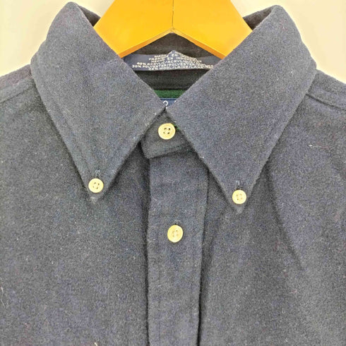 トミーヒルフィガー TOMMY HILFIGER 90s ウール混 ツートン ロゴワッペン ボタンダウンシャツ メンズ import:S