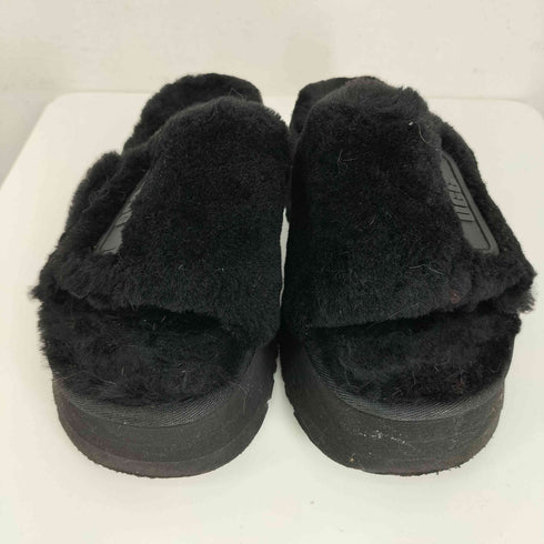 アグ UGG ブラックファー スライドサンダル レディース US 8
