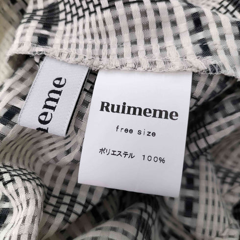 Ruimeme block tile check gather dress レディース FREE