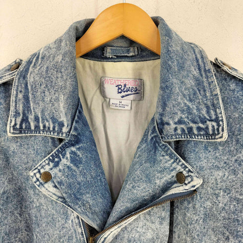 WEATHERED BLUE デニムライダースジャケット レディース import:M
