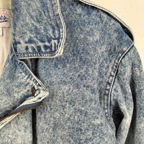 WEATHERED BLUE デニムライダースジャケット レディース import:M