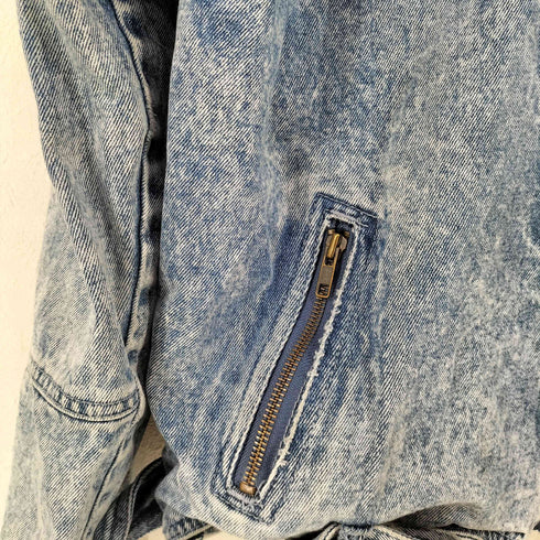 WEATHERED BLUE デニムライダースジャケット レディース import:M