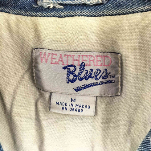 WEATHERED BLUE デニムライダースジャケット レディース import:M