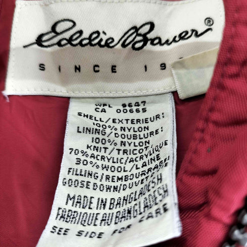 エディーバウアー Eddie Bauer 90S 白タグ 中綿 フーデッド コート レディース JPN:M