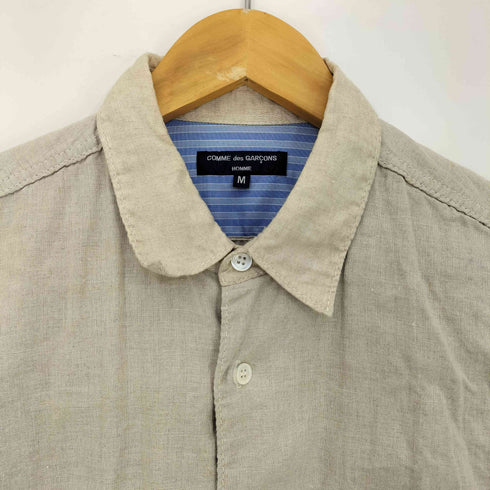 コムデギャルソンオム COMME des GARCONS HOMME 05ss 裏地ストライプ リネン100 半袖シャツ メンズ JPN:M