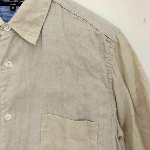 コムデギャルソンオム COMME des GARCONS HOMME 05ss 裏地ストライプ リネン100 半袖シャツ メンズ JPN:M