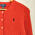ポロラルフローレン POLO RALPH LAUREN 現行タグ ポニー刺繍 コットン クルーネック ケーブルニット カーディガン レディース import:L