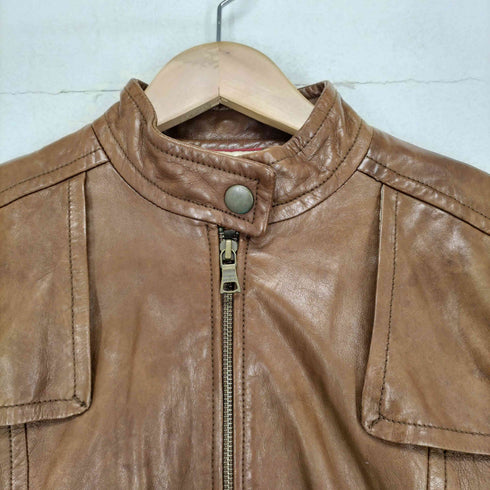 バナナリパブリック BANANA REPUBLIC ラムレザージップジャケット レディース M