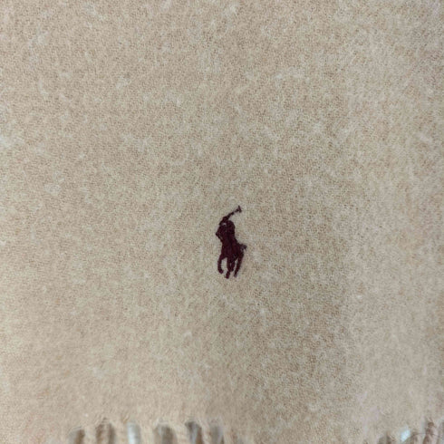 ポロラルフローレン POLO RALPH LAUREN スコットランド製 ポニー刺繍 ラムウール フリンジマフラー レディース