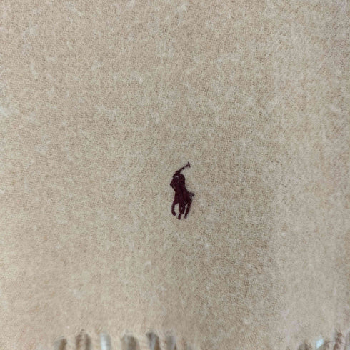 ポロラルフローレン POLO RALPH LAUREN スコットランド製 ポニー刺繍 ラムウール フリンジマフラー レディース