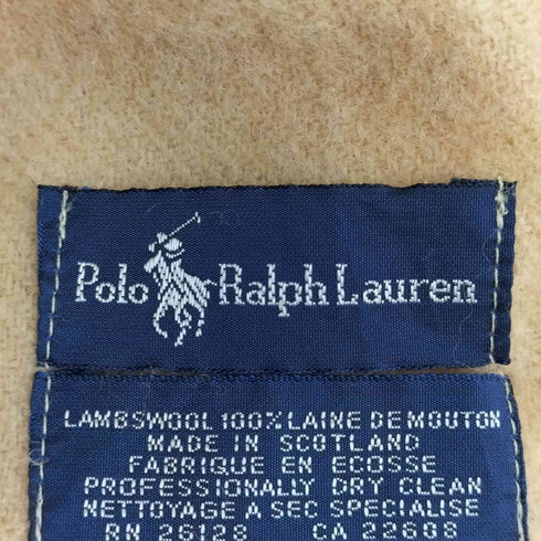 ポロラルフローレン POLO RALPH LAUREN スコットランド製 ポニー刺繍 ラムウール フリンジマフラー レディース
