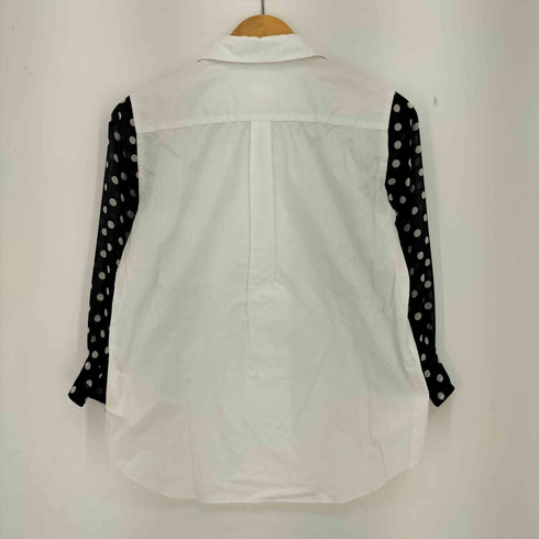 コムデギャルソン COMME des GARCONS 11ss Bouleversé 多重人格 丸襟 袖シアードット切替 長袖シャツ レディース JPN:S