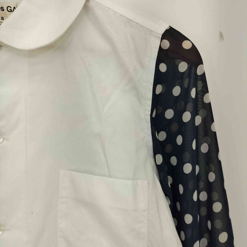 コムデギャルソン COMME des GARCONS 11ss Bouleversé 多重人格 丸襟 袖シアードット切替 長袖シャツ レディース JPN:S