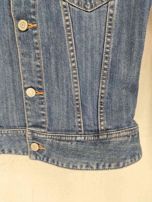 リーバイス Levis 00s ビジュー装飾袖ジップデニムトラッカージャケット レディース M